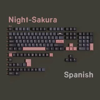 Keycaps Night Sakura ES – Perfil MOA ISO Español
