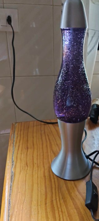 Lámpara LED Purpurina Morada y Plateada