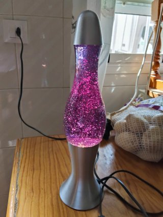 Lámpara LED Purpurina Morada y Plateada