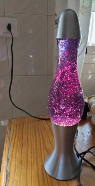 Lámpara LED Purpurina Morada y Plateada