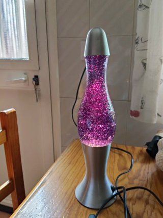 Lámpara LED Purpurina Morada y Plateada