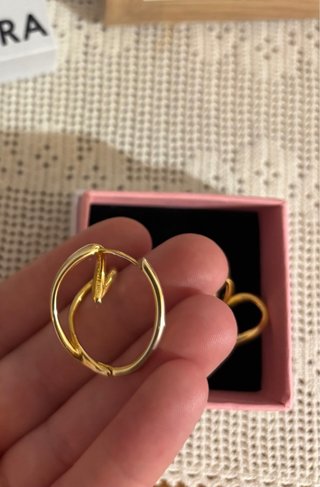 Pendientes Corazón oro y colgante a juego.