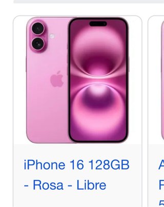 iPhone 16 128GB Rosa - Libre