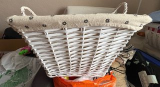 Cesta cuadrada con tela floral