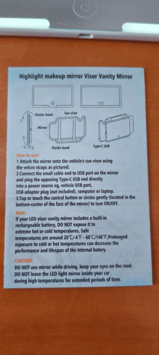 Espejo Maquillaje LED Coche
