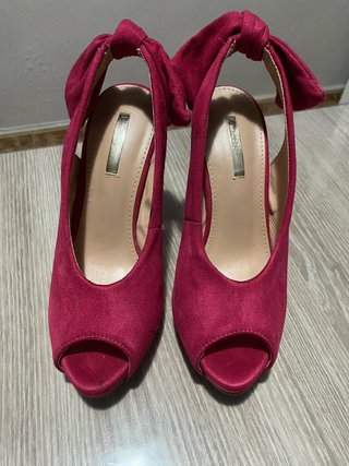 Zapatos tacón terciopelo fucsia n°36