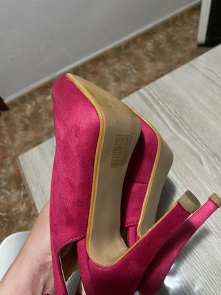 Zapatos tacón terciopelo fucsia n°36