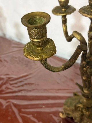 Candelabro vintage dorado metal