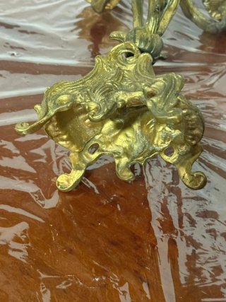 Candelabro vintage dorado metal