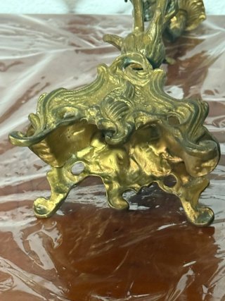 Candelabro vintage dorado metal