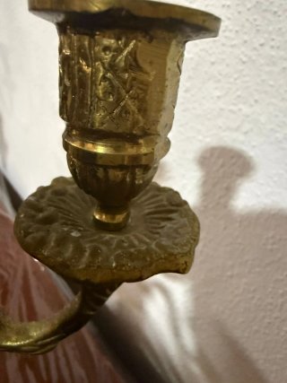 Candelabro vintage dorado metal