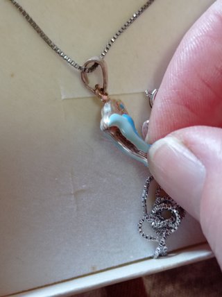 Collana Argento 925 Delfino Smaltato Blu