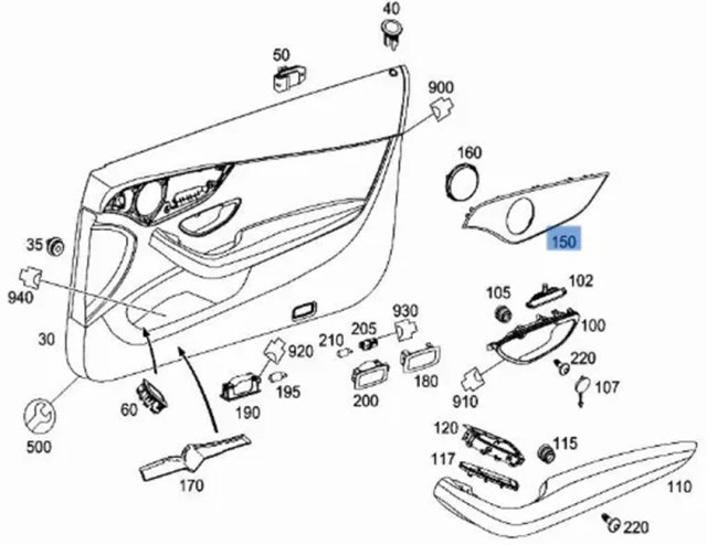Moldura puerta del izq Mercedes C 14-23