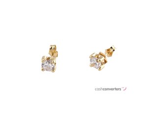 pendientes oro 18k con piedra con circonita
