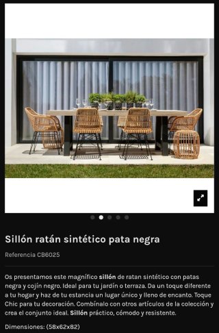 4 sillones de ratán sin estrenar