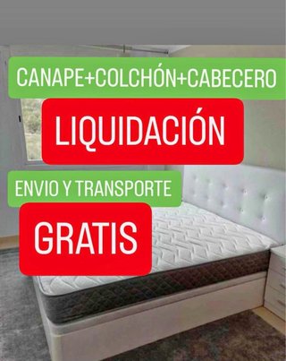 Cama Canapé + Colchón + Cabecero LIQUIDACIÓN-70%