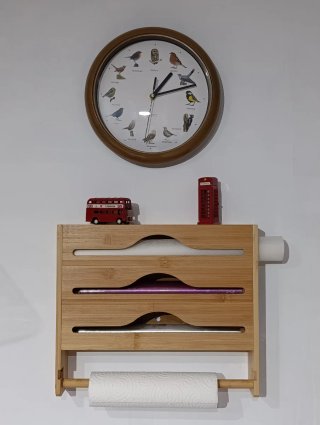 Dispensador de rollos de madera