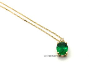 gargantilla oro 18k con piedra con circonita 22cm