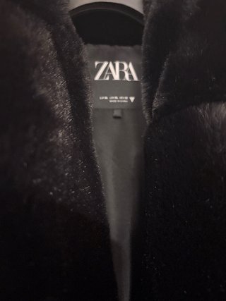 Abrigo Zara Negro Invierno pelo sintetico