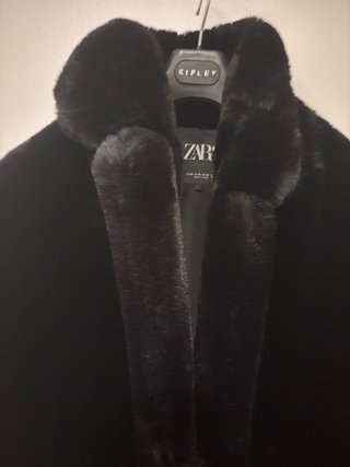 Abrigo Zara Negro Invierno pelo sintetico