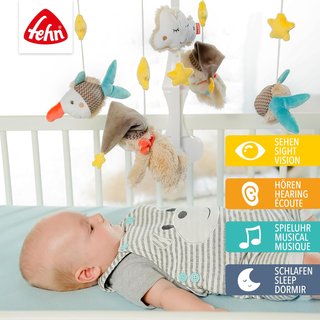 Fehn móvil musical ositos cuna bebés