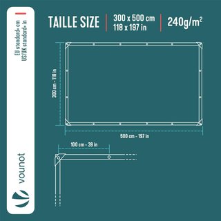 VOUNOT lona impermeable 3x5m reforzada exterior
