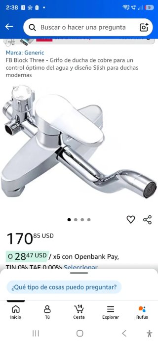 Juego de ducha cromado