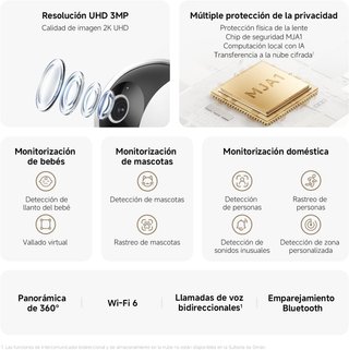 Xiaomi C302 cámara 3MP 2K giro 360° privacidad