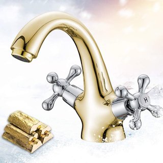 Grifo mezclador vintage cromado lavabo mandos cruz