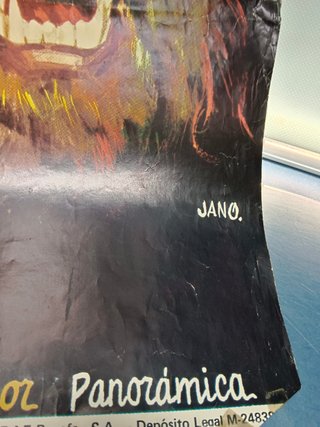 ANTIGUO CARTEL, poster, EL RETORNO DE WALPURGIS AÑO 1973 TERROR de JANO medidas 100 X 70 CM. APROX.