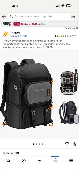 Mochila Fotografía TARION Grande DSLR PBL