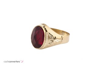 sello oro 18k con piedra con circonita