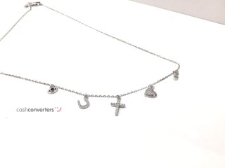 cadena plata 925mm con piedra con circonita 19 2.5cm
