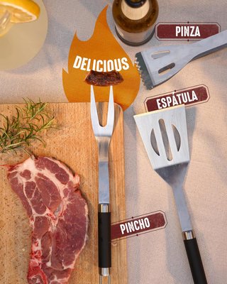 HORUS 23 Kit barbacoa acero inoxidable resistente