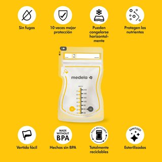 Medela bolsas leche materna seguras