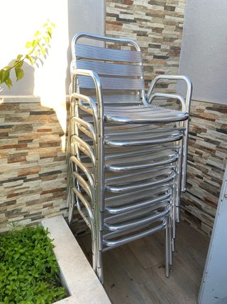 Sillas de patio apilables de aluminio