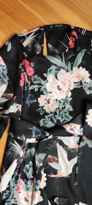 Vestido Zara estampado flores y aves