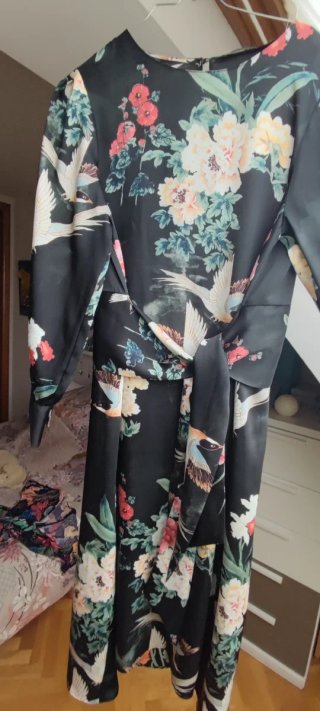 Vestido Zara estampado flores y aves