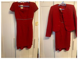 Conjunto Vestido y Chaqueta Rojo Talla 40