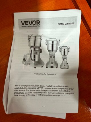 Molino Eléctrico VEVOR Acero Inoxidable
