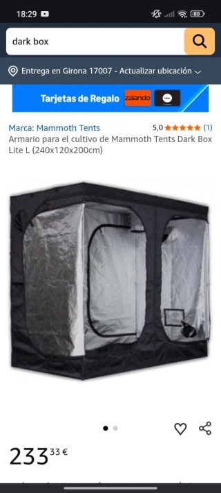 Armario Cultivo Mammoth Tents Dark Box Lite L