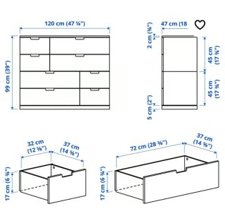 Cómoda Nordli Ikea Blanca