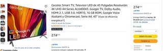 Televisor Cecotec LED 43 UHD Google TV