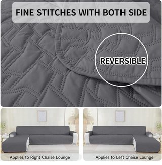 Funda Sofá Chaise Longue 3 Plazas Impermeable Gris
