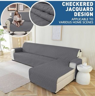 Funda Sofá Chaise Longue 3 Plazas Impermeable Gris