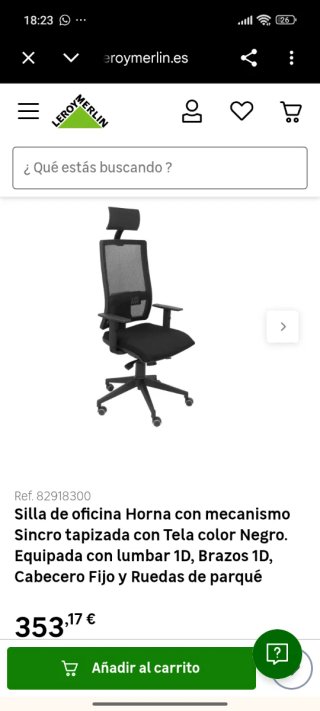 Silla de oficina Horna negra