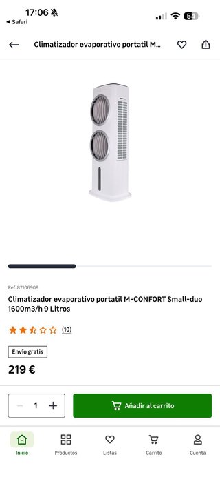 Climatizador Evaporativo Portátil Blanco