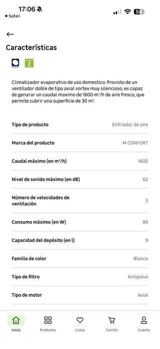 Climatizador Evaporativo Portátil Blanco