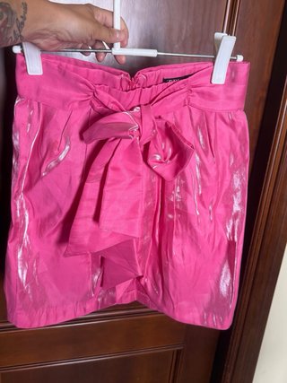 Zara Falda XS/34/6 Rosa Lazos Brillo