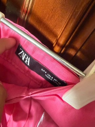 Zara Falda XS/34/6 Rosa Lazos Brillo